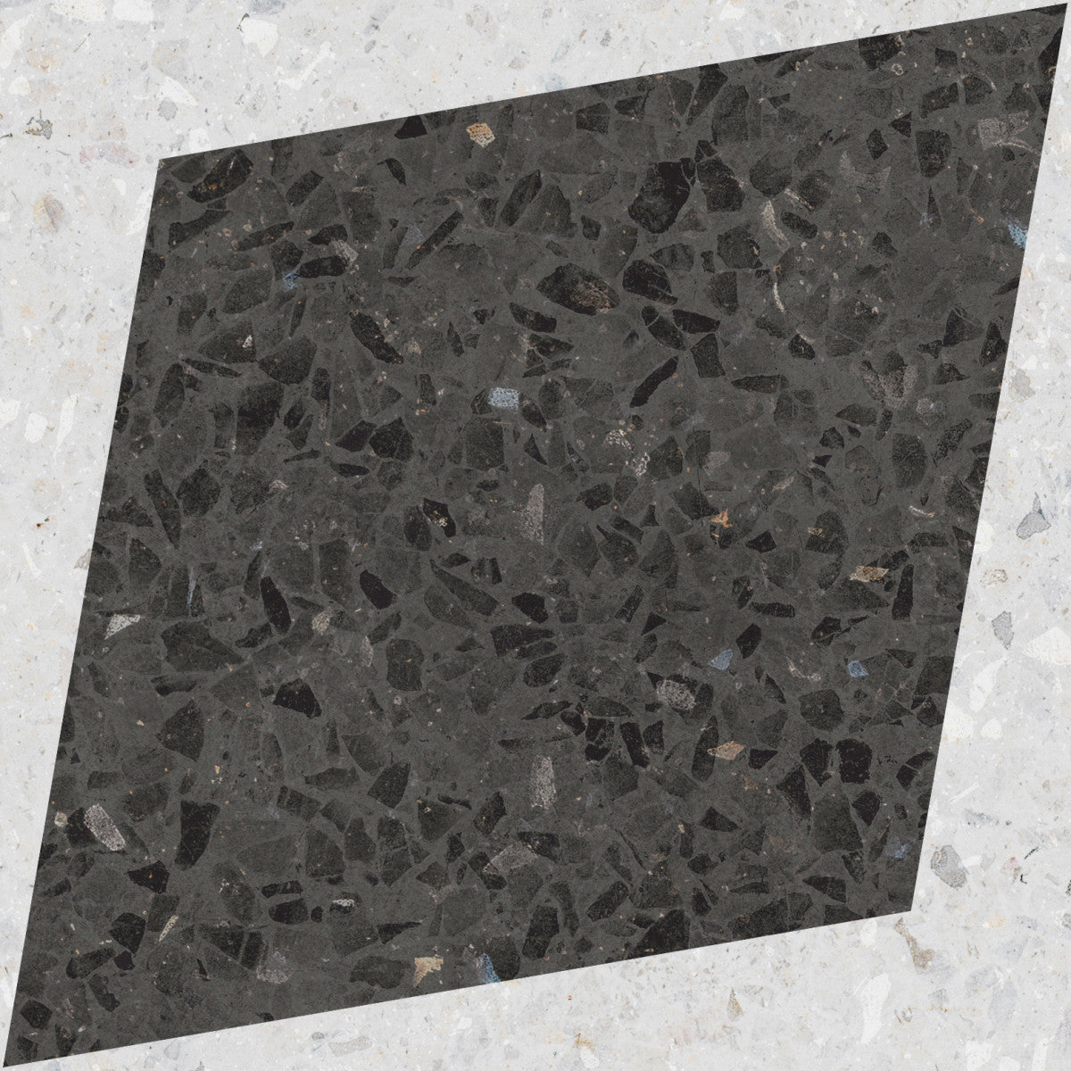 Drops Graphite 7x7 Natural Rhombus Decorative Tile Matte