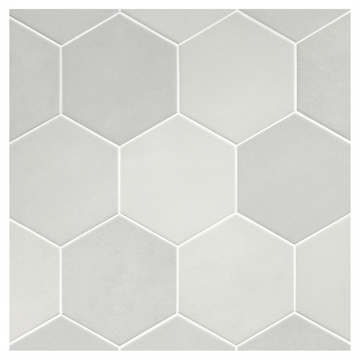 TrueTones Porcelain 16 Shades Of Cashmere Grey Matte 5-1/2" Hexagon