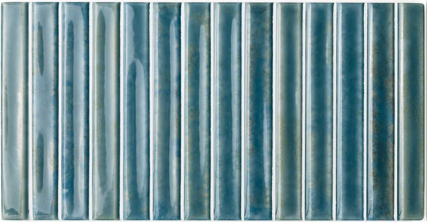 Potters Prusian 5x10 Bars Decorative Tile Glossy