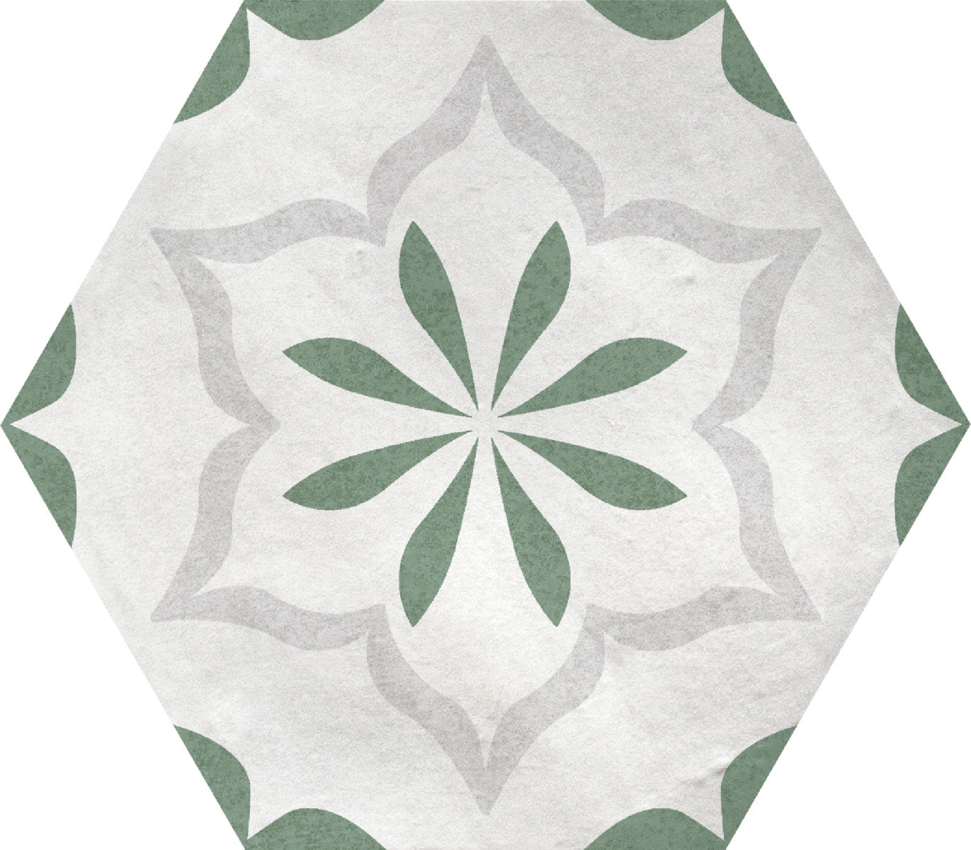 Eden Green 5-1/2x6 Hexagon Deco Matte