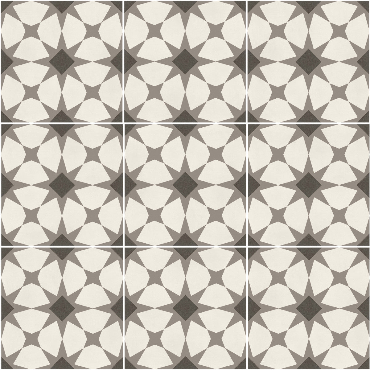 D_Segni Chalk/Mud/Midnight/Sand Blend 8x8 Starlit Decorative Tile Matte
