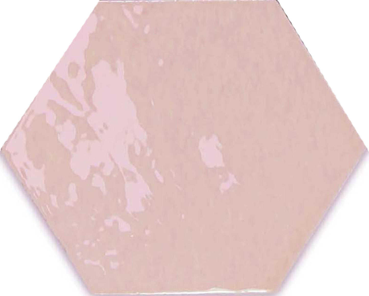 Zellige Hexa Pink 4x5 Hexagon Field Tile Glossy