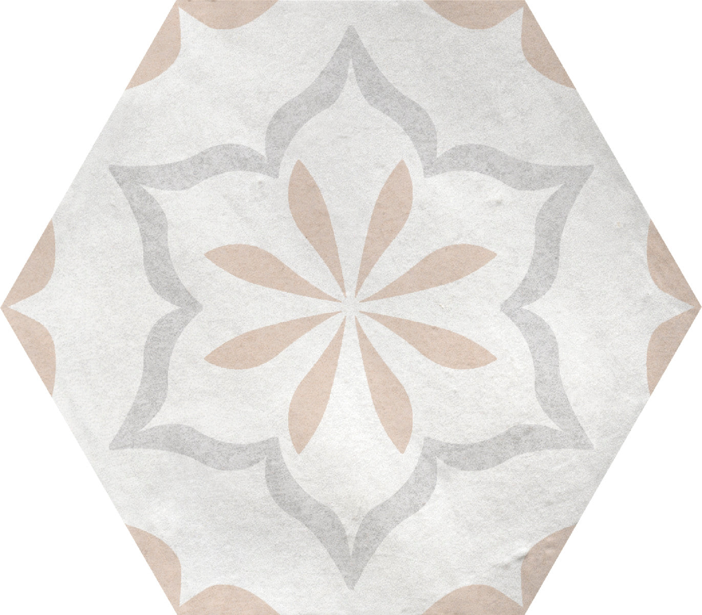 Eden Ivory 5-1/2x6 Hexagon Deco Matte