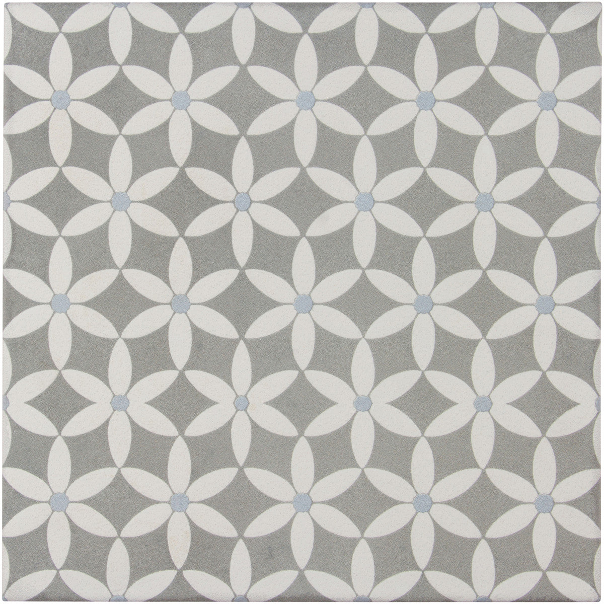 Encaustic Echoes Lapis 8x8 Bloom Decorative Tile