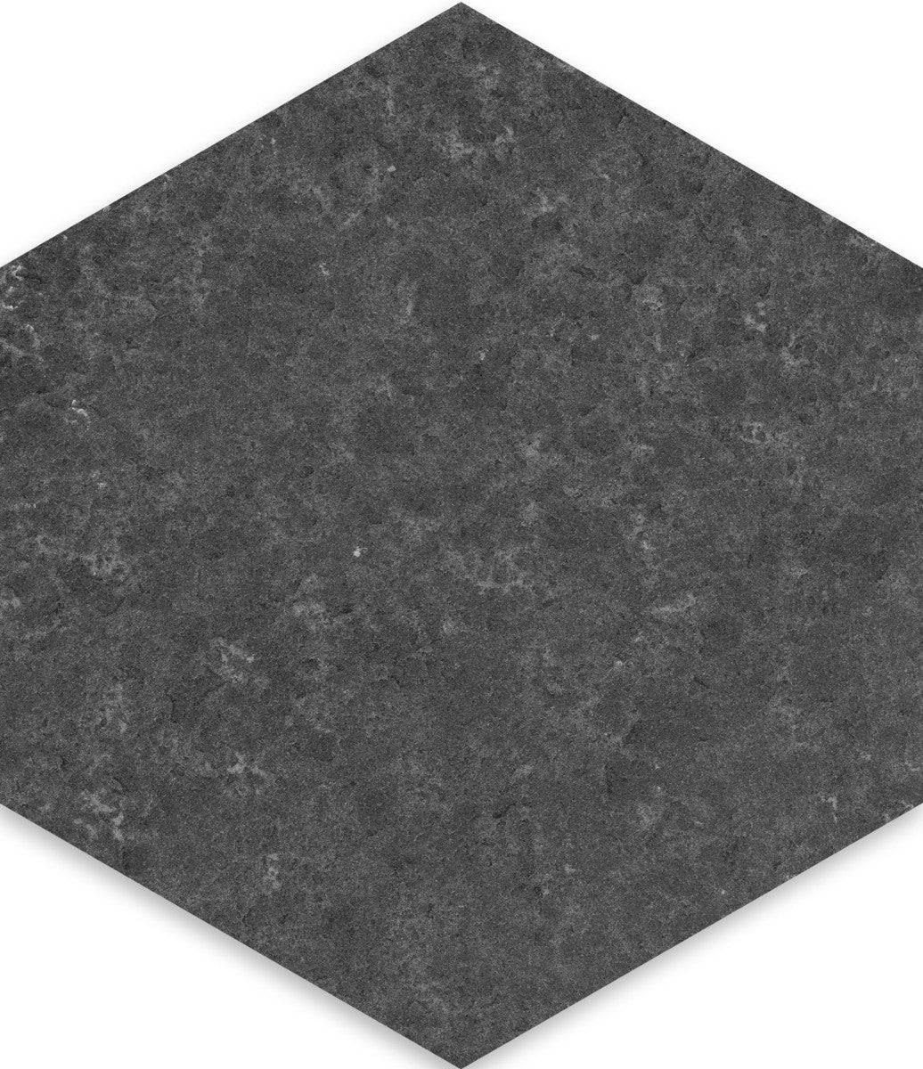 Basalt Black 10" Hexagon Field Tile Brushed