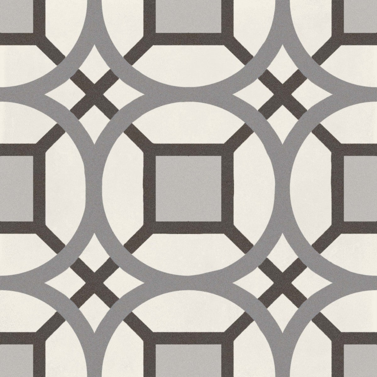 D_Segni Chalk/Midnight/Shadow/Smoke Blend 8x8 Kaleido Decorative Tile Matte