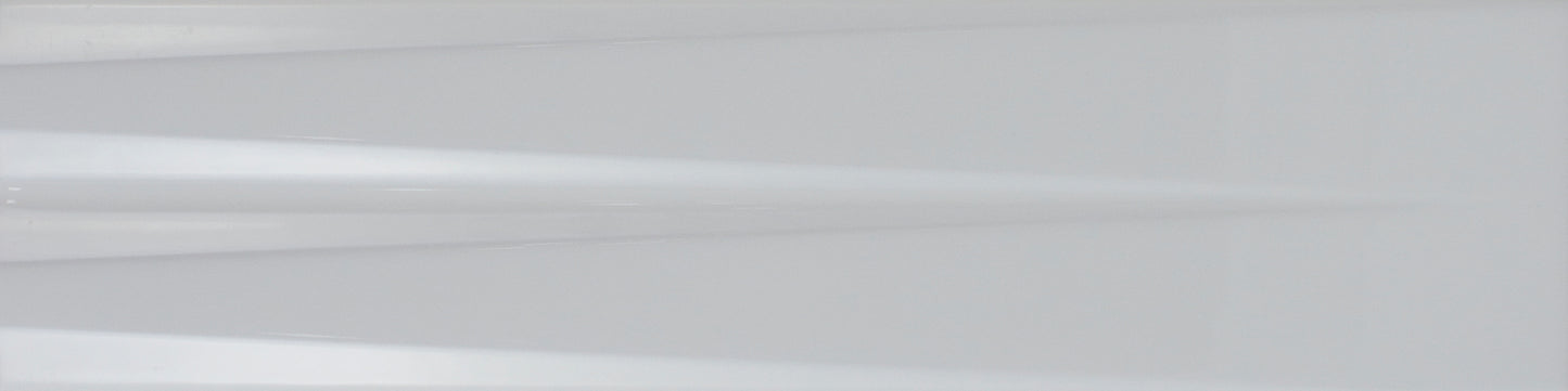 Stripes Ice White 3x12 Transition Decorative Tile Glossy