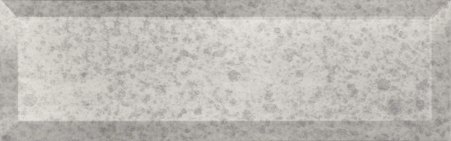 Obsidian Antique Silver Mirror Tile 3X9 Beveled