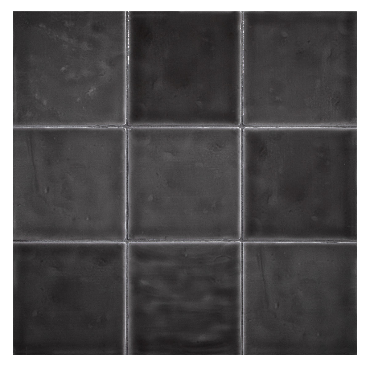 TrueTones Ceramics Toasted Grey Gloss 4-1/2x4-1/2 Zelli Field Tile Gloss