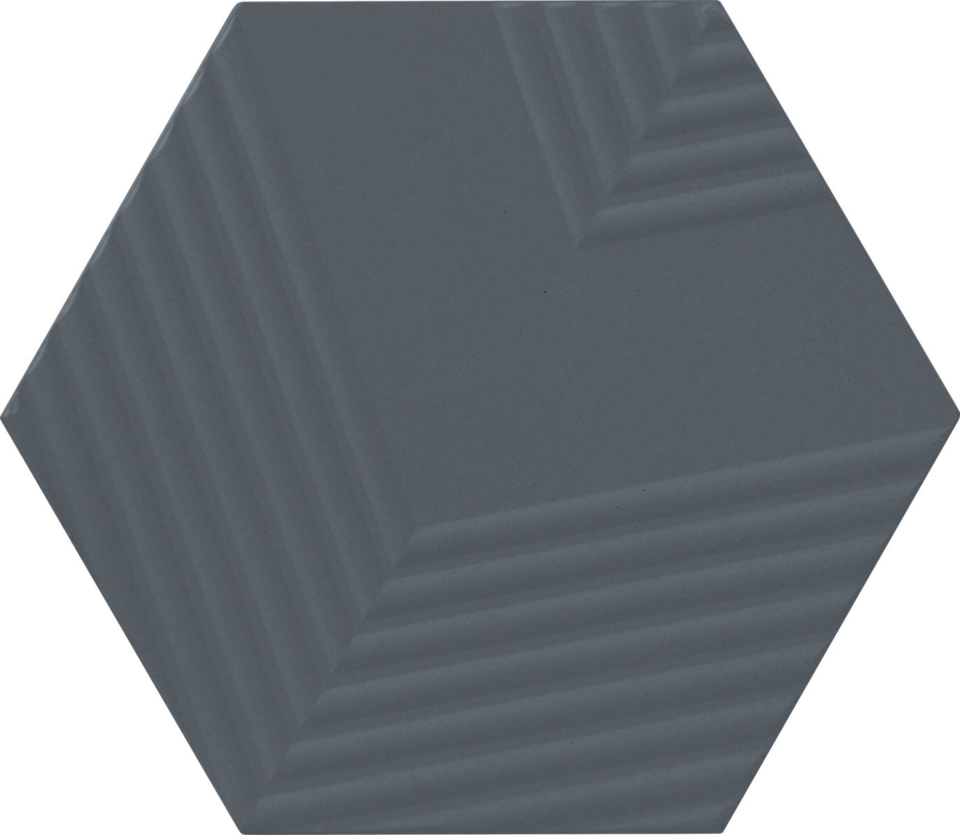 Rhyme and Reason Indigo 4x5 Hexagon Ripple Mix Field Tile