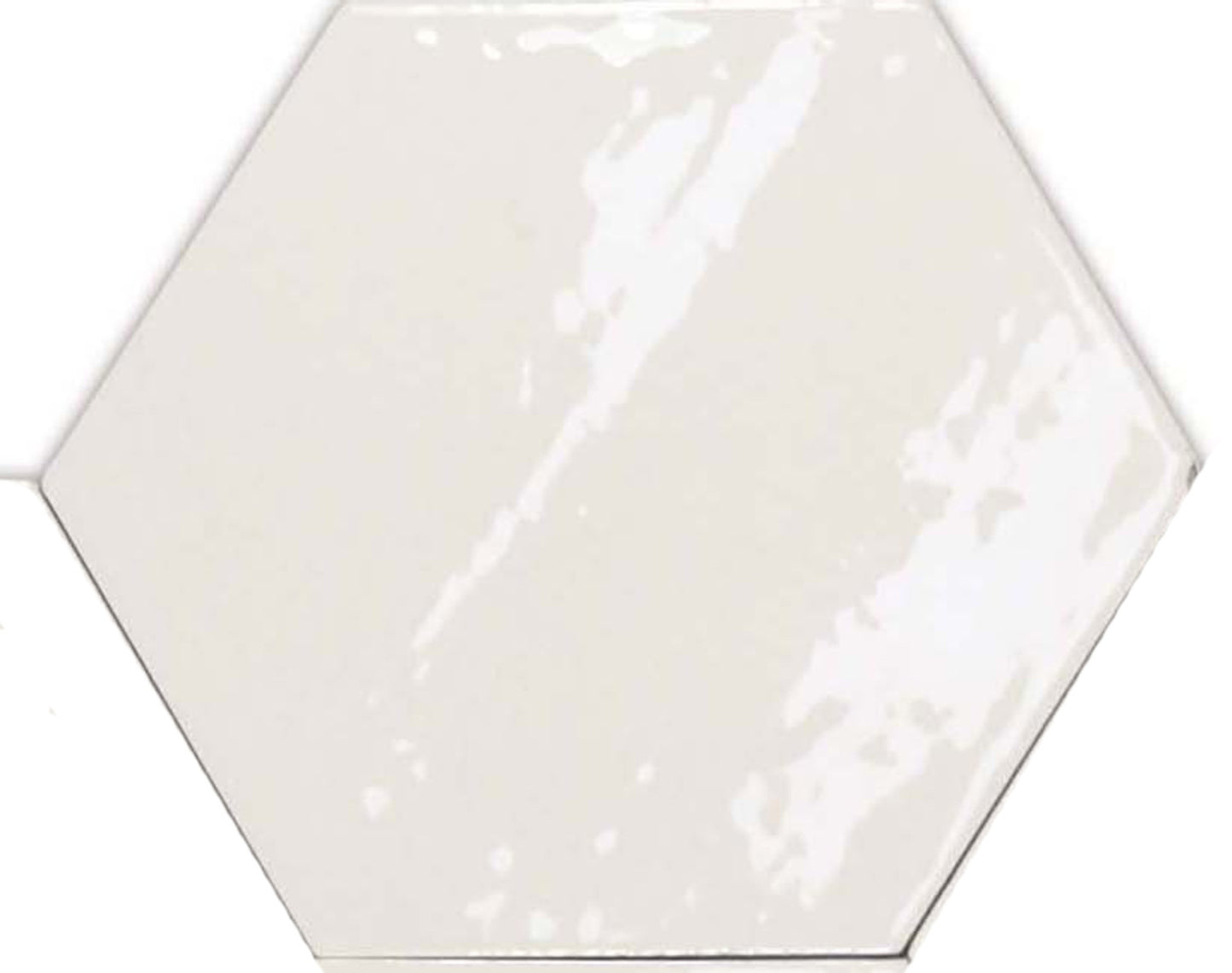Zellige Hexa White 4x5 Hexagon Field Tile Glossy