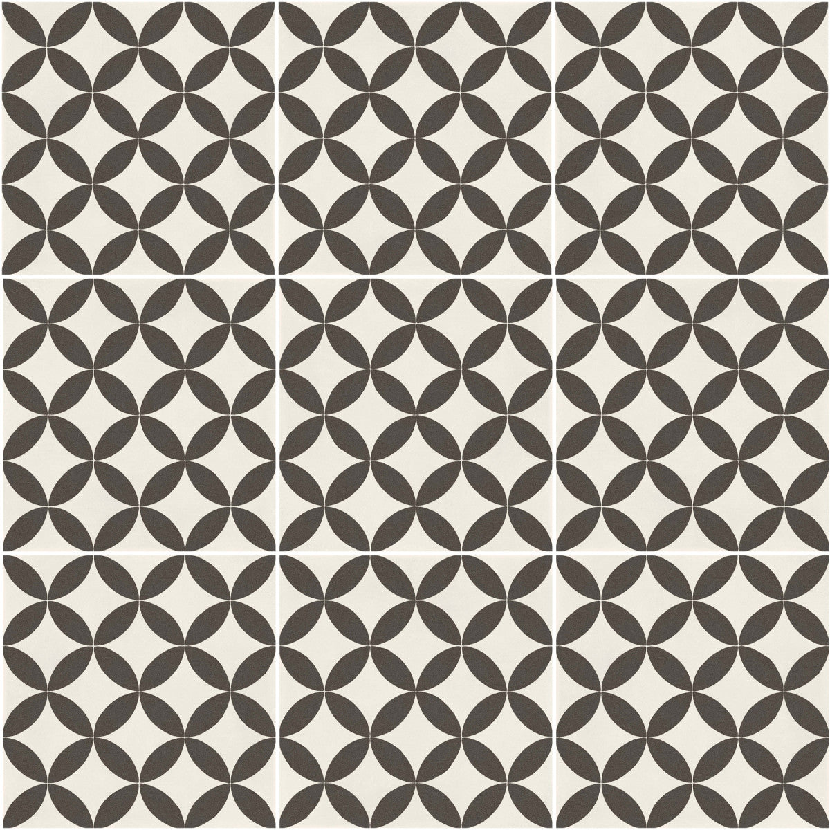 D_Segni Chalk/Midnight/Shadow/Smoke Blend 8x8 Stella Decorative Tile Matte