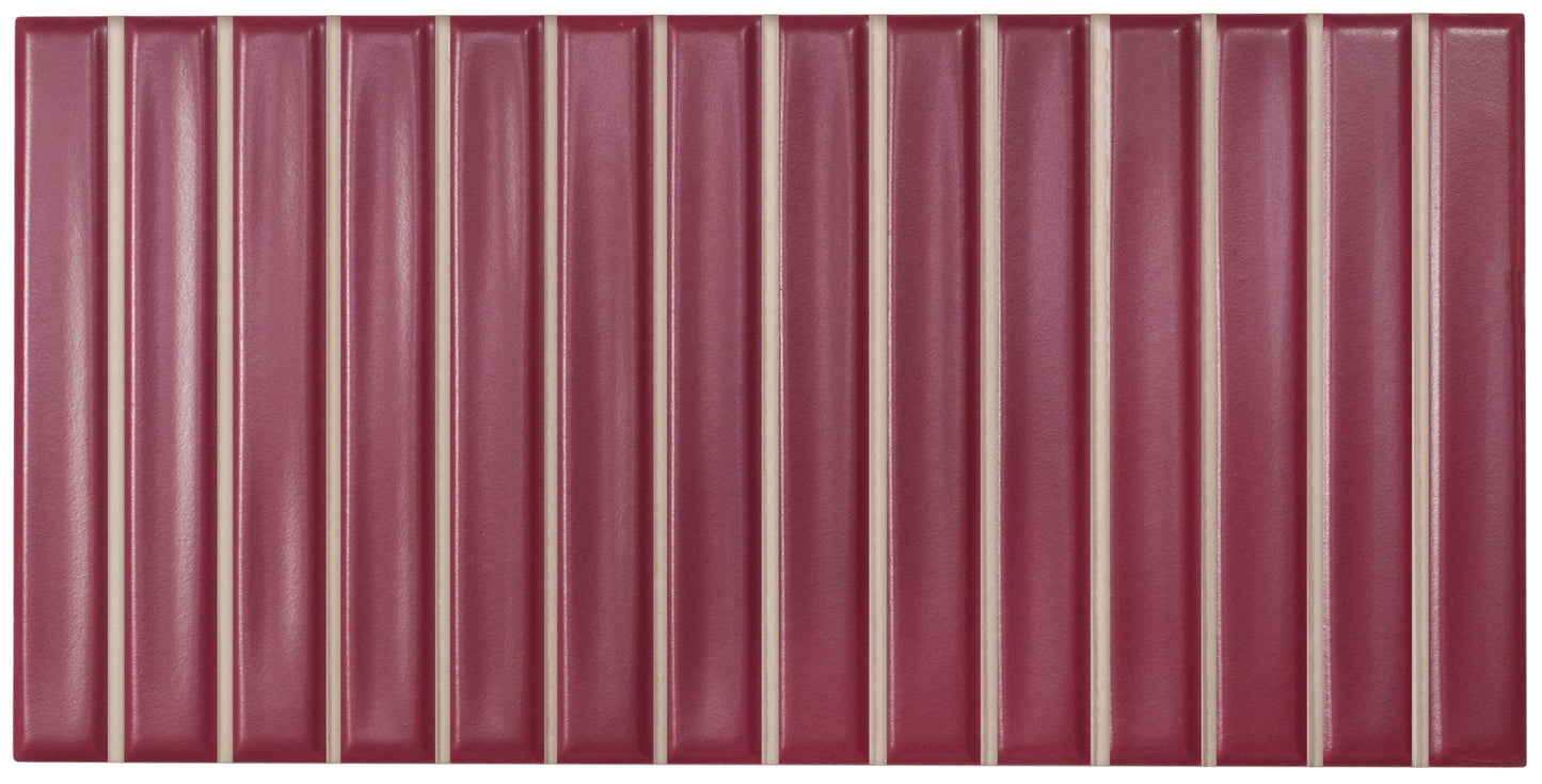 Sweet Bars Berry 5x10 Field Tile Matte