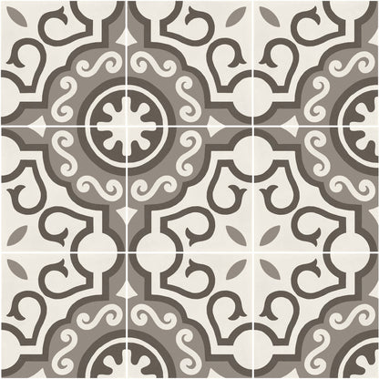 D_Segni Chalk/Mud/Midnight/Sand Blend 8x8 Parisian Decorative Tile Matte