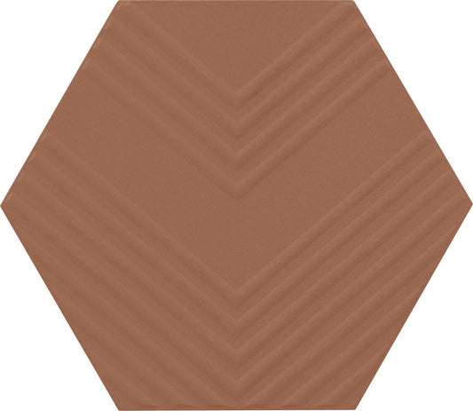 Rhyme and Reason Warm Terracotta 4x5 Hexagon Ripple Mix Field Tile