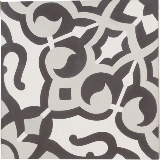 Duquesa Cement Noir 8x8 Fatima Decorative Tile Matte
