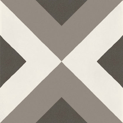 D_Segni Chalk/Mud/Midnight/Sand Blend 8x8 Double Diamond Decorative Tile Matte