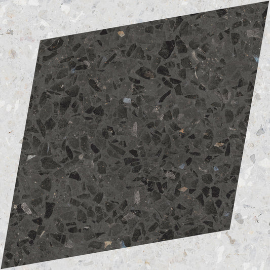 Drops Graphite 7x7 Natural Rhombus Decorative Tile Matte