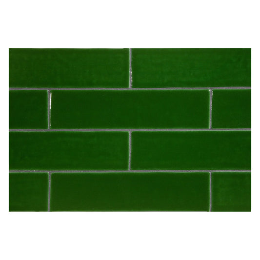 TrueTones Ceramics Lauren Green Crackle 2x8 Zelli Field Tile Crackle