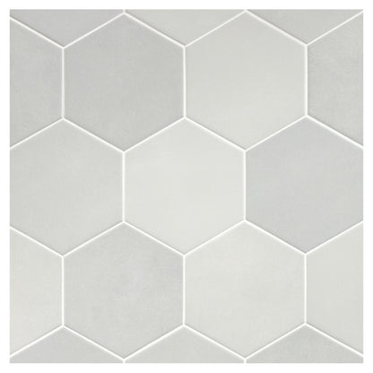 TrueTones Porcelain 16 Shades Of Cashmere Grey Matte 5-1/2" Hexagon
