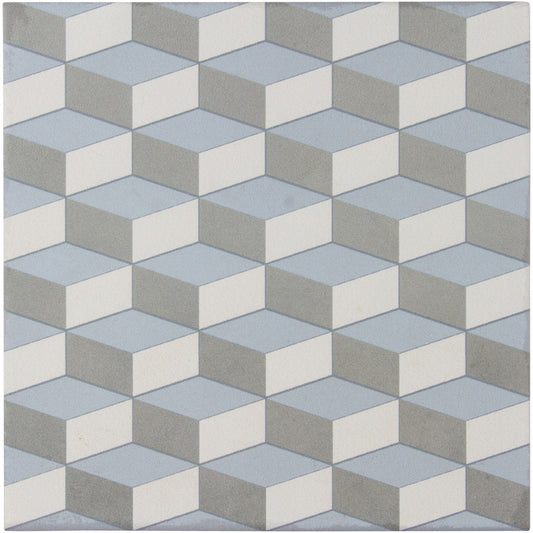 Encaustic Echoes Lapis 8x8 Trek Decorative Tile