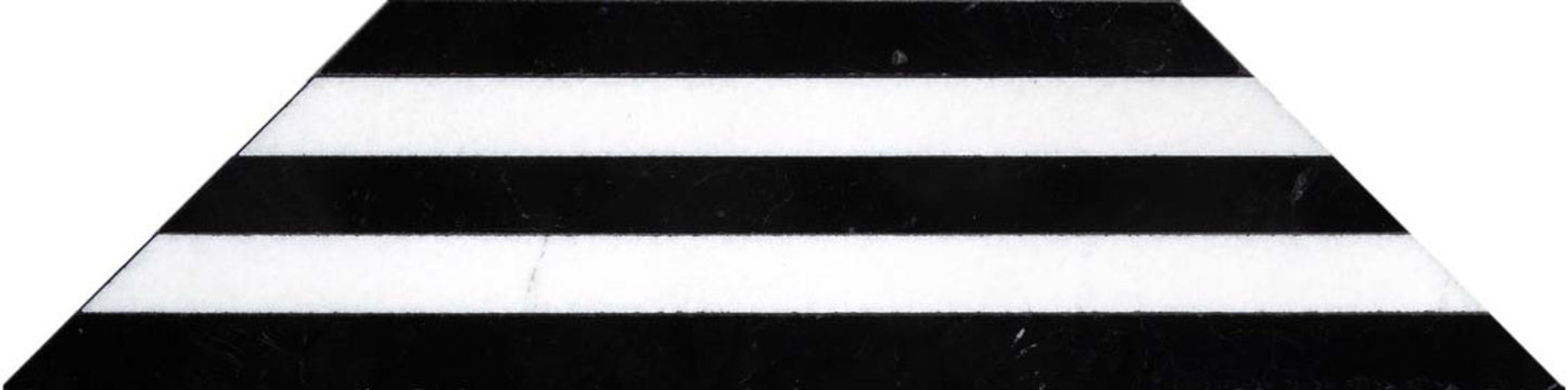Part Deco Series Thassos Select Polished And Nero Marquina Select Polished 3x12 Modique Mosaic Polished