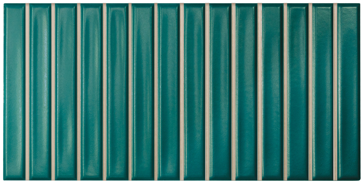 Sweet Bars Teal 5x10 Field Tile Matte