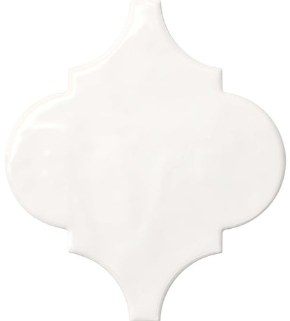 Pixie White 6" Arabesque Wall Tile Glossy