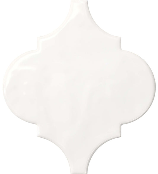 Pixie White 6" Arabesque Wall Tile Glossy