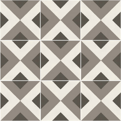 D_Segni Chalk/Mud/Midnight/Sand Blend 8x8 Double Diamond Decorative Tile Matte