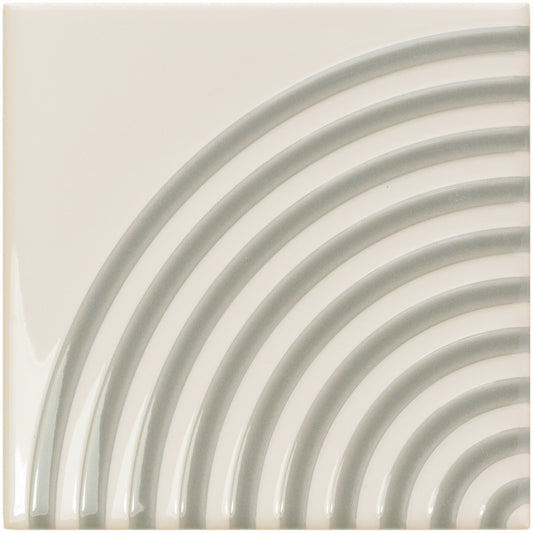 Twister Vapor & Mint Grey 5x5 Twist Decorative Tile