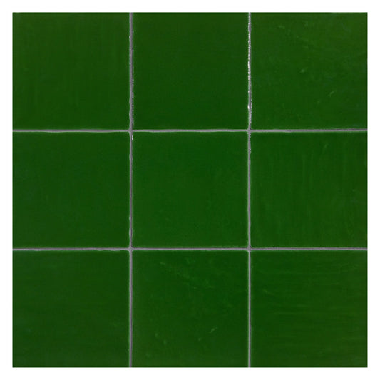 TrueTones Ceramics Lauren Green Crackle 4-1/2x4-1/2 Zelli Field Tile Crackle