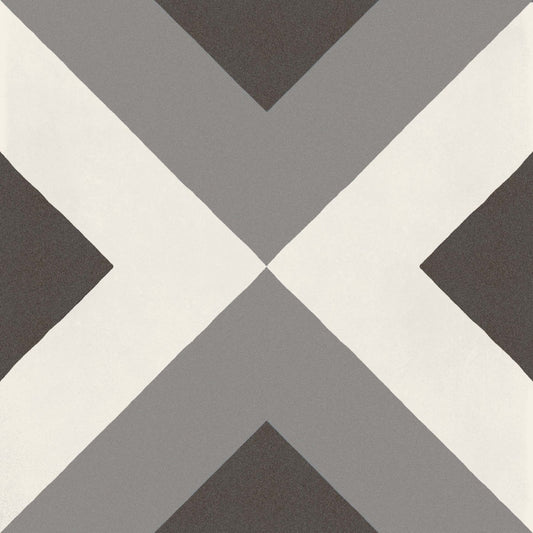 D_Segni Chalk/Midnight/Shadow/Smoke Blend 8x8 Double Diamond Decorative Tile Matte