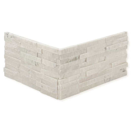 Cladding Series Alabaster 3x12 Mini Split Corner Split Face