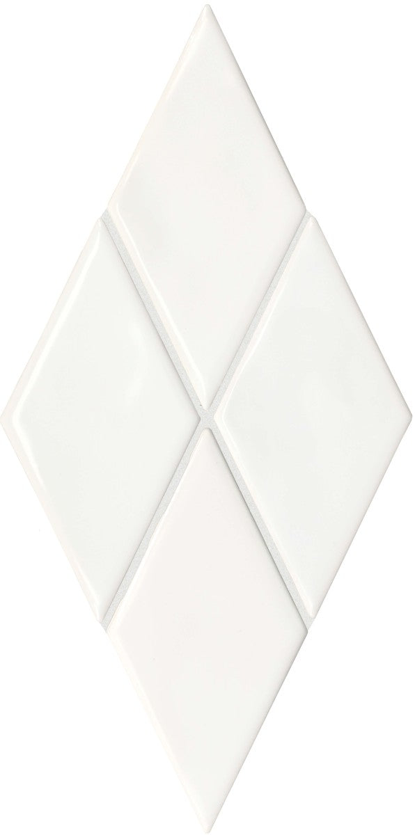Pixie White 3x6 Diamond Wall Tile Glossy