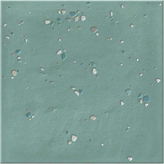 Stardust Teal 6x6 Pebbles Decorative Tile