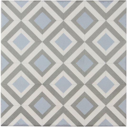 Encaustic Echoes Lapis 8x8 Formation Decorative Tile