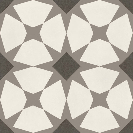 D_Segni Chalk/Mud/Midnight/Sand Blend 8x8 Starlit Decorative Tile Matte