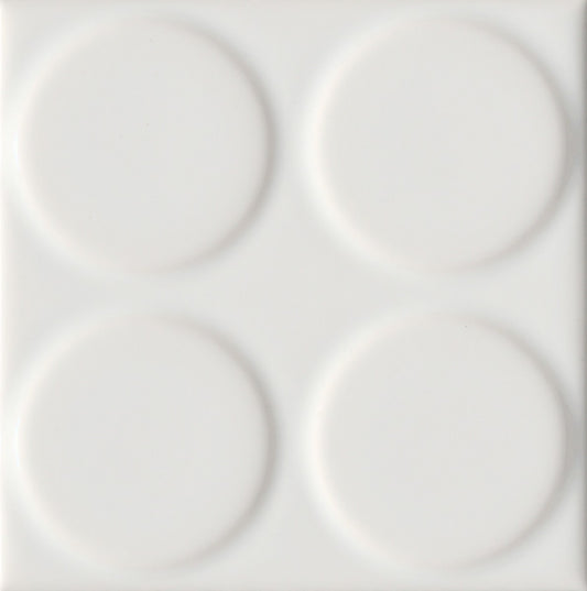Classics Kho Liang Ie Accent White 4x4 Pattern 6 Decorative Tile Gloss
