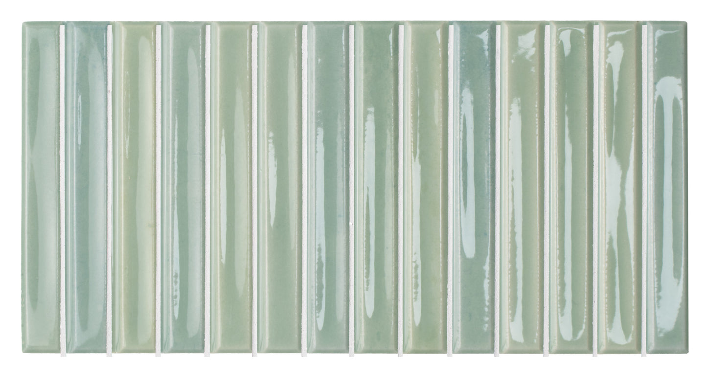 Colour Notes Kiwi 5x10 Bars Decorative Tile Glossy