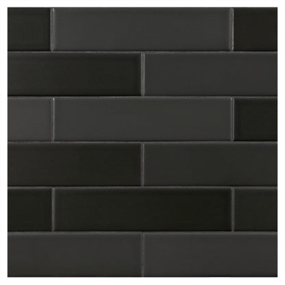 TrueTones Porcelain 16 Shades Of Black  Matte 2-1/2x10 Field Tile
