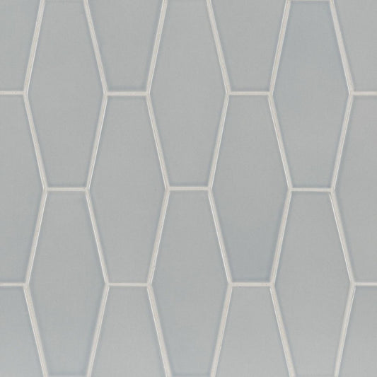 6th Avenue Pale Sky 2x6 Long Hexagon Mosaic Glossy