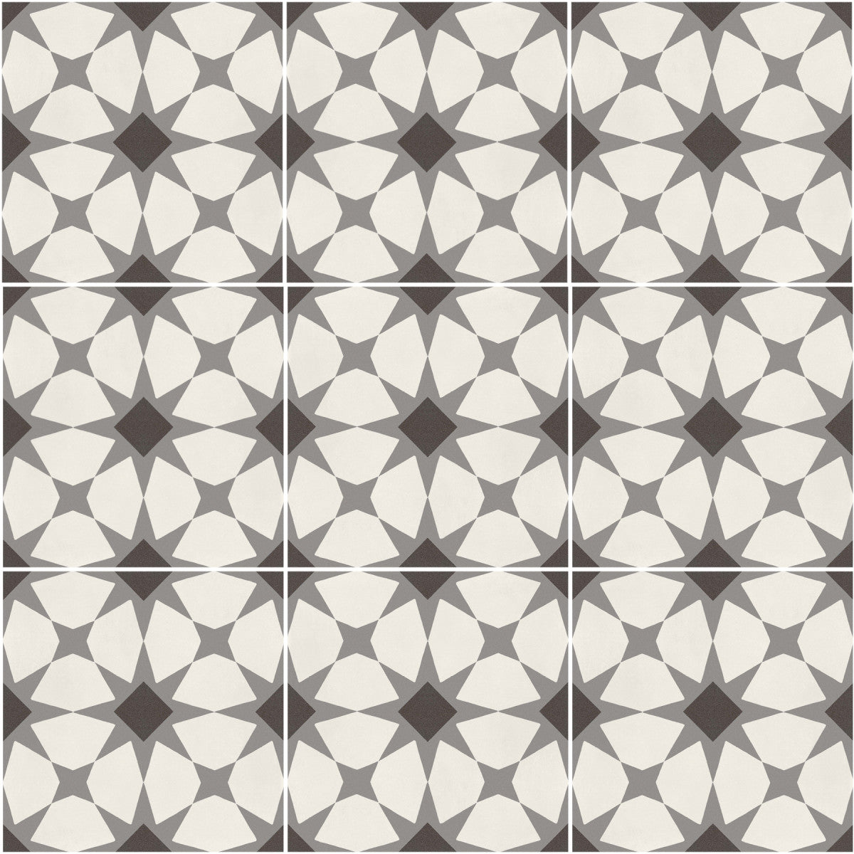 D_Segni Chalk/Midnight/Shadow/Smoke Blend 8x8 Starlit Decorative Tile Matte