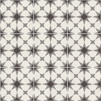 D_Segni Chalk/Midnight/Shadow/Smoke Blend 8x8 Starlit Decorative Tile Matte