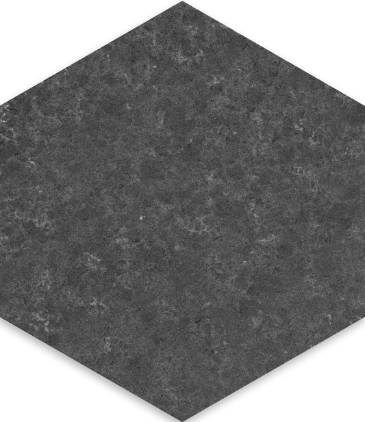 Basalt Black 10" Hexagon Field Tile Brushed