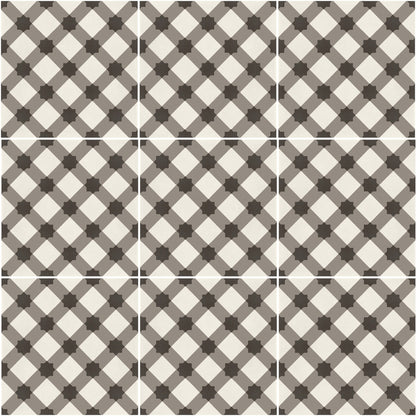 D_Segni Chalk/Mud/Midnight/Sand Blend 8x8 Plaid Decorative Tile Matte