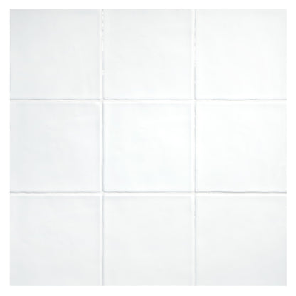TrueTones Ceramics Light White Gloss 4-1/2x4-1/2 Zelli Field Tile Gloss