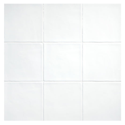 TrueTones Ceramics Light White Gloss 4-1/2x4-1/2 Zelli Field Tile Gloss