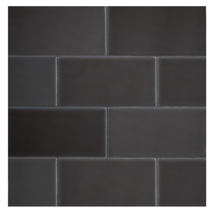 TrueTones Ceramics Toasted Grey Gloss 4-1/2x4-1/2 Zelli Field Tile Gloss