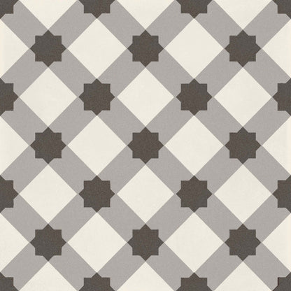 D_Segni Chalk/Midnight/Shadow/Smoke Blend 8x8 Plaid Decorative Tile Matte